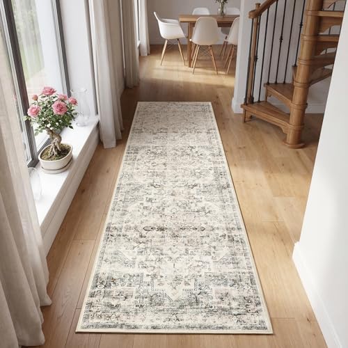 GarveeHome Washable Rug Runner 2x10 Vintage Runners for Hallways Beige by GarveeHome