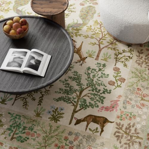 4x6 Washable Area Rugs for Entryway: Small Living Room Rug Stain Resistant Non Slip Low Pile Soft Faux Wool Throw Rugs for Bedroom Kitchen Laundry Room Bathroom Office Dorm Front Door Entry Indoor - Image 4