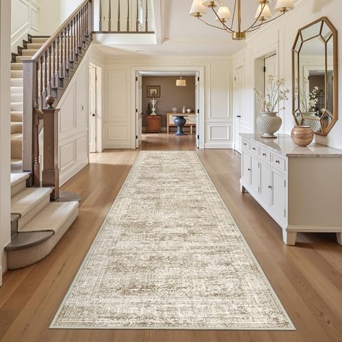 3x10 Runner Rug Non Slip,Washable Hallway Runner Rug,Brown - Image 3