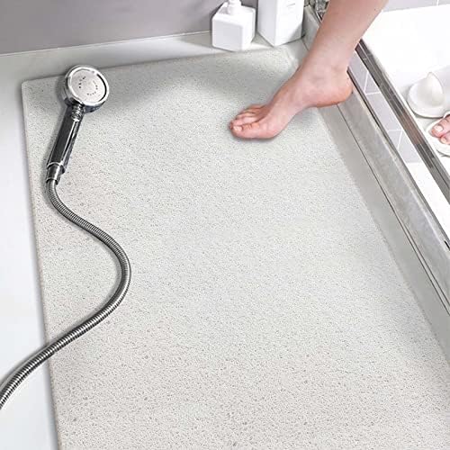 godehone Shower Mats Non Slip Without Suction Cups, PVC Loofah Bathroom Mats, Loofah Mats for Shower and Bathroom, Quick Drying, 15.7× 36 Inch, White by godehone