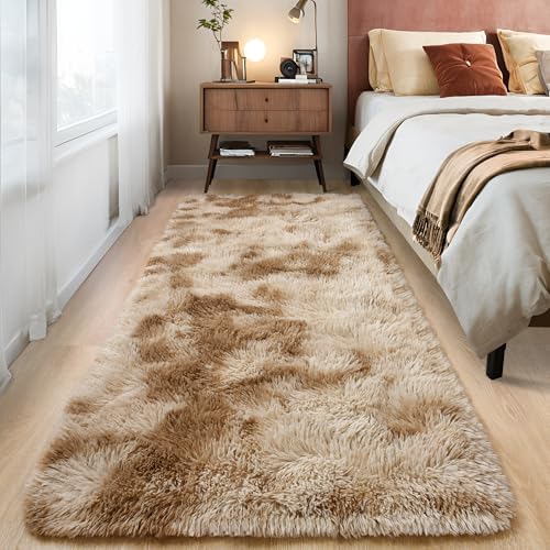 Tepook Fluffy Runner Rugs for Bedroom Aesthetic 2x6 Shag Soft Bedside Rug by Tepook