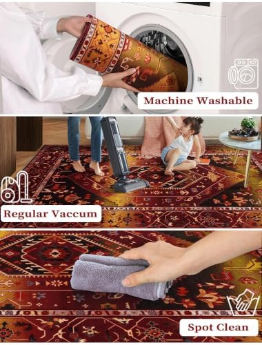 SERISSA 2'6"x12' Washable Non Slip Boho Runner Rug for Hallway - Image 3