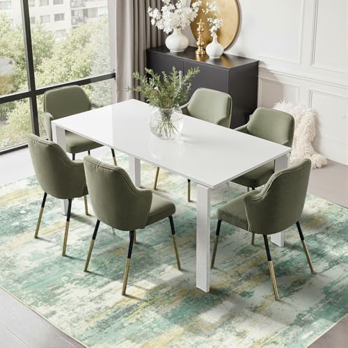 Rugflix 8x10 Area Rugs for Living Room, Washable Light Green Large Rug - Image 3