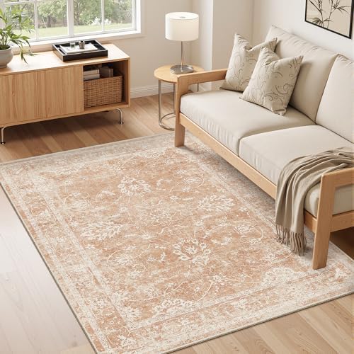 Madane 3x5 Area Rugs for Entryway, Washable Soft Rug Jasper Orange - Image 2