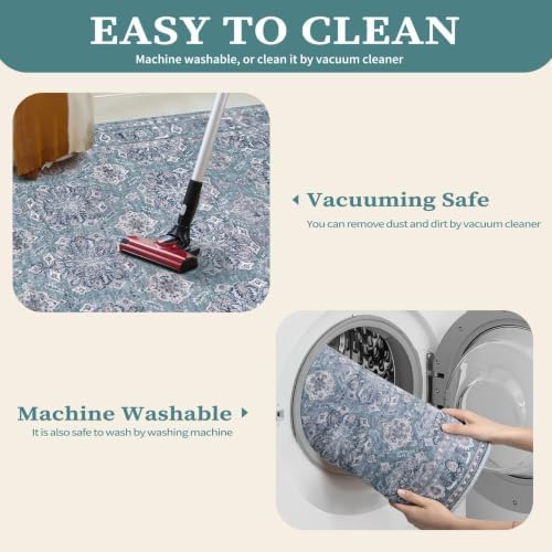 SERISSA 2x3 Washable Non Slip Floral Boho Small Area Rug for Entryway - Image 2