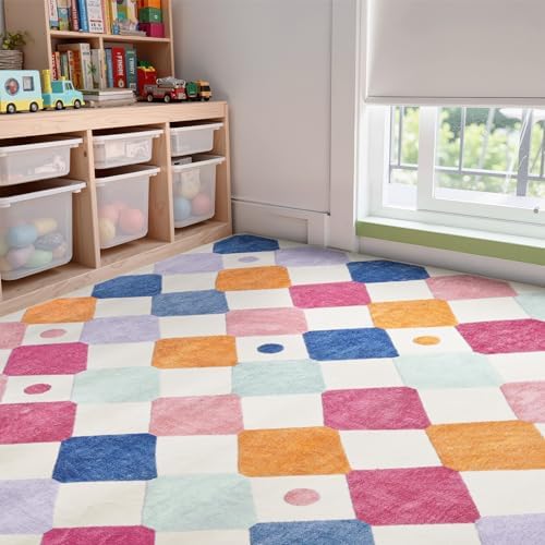 jinchan 6x9 Classroom Rug Washable Kids Rug Colorful Playroom Mat Berries - Image 3