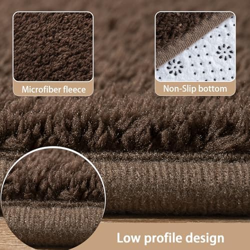 AROGAN 5x7 Area Rugs for Living Room Non Slip Dorm Bedroom Rug, Coffee - Image 5