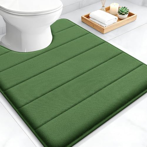 OLANLY Memory Foam Toilet Rugs U Shaped 24x20, Super Soft and Absorbent by OLANLY