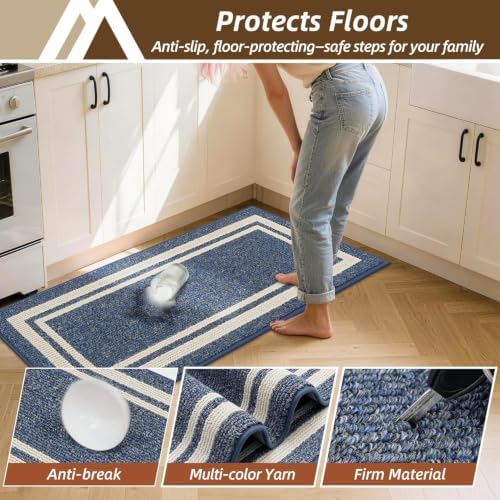 COSY HOMEER Kitchen Rugs Sets of 2 Non-Slip Washable,20"x30"+20"x48" - Image 5