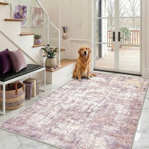 Washable 4'x6' Abstract Area Rug for Bedroom Living Room - Image 6