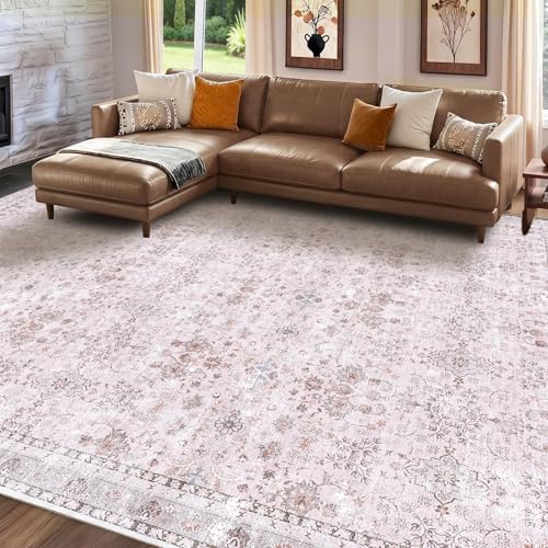Sasttie 8x10 Area Rugs, Ultra-Soft Washable Rug for Living Room, Pink by SASTTIE