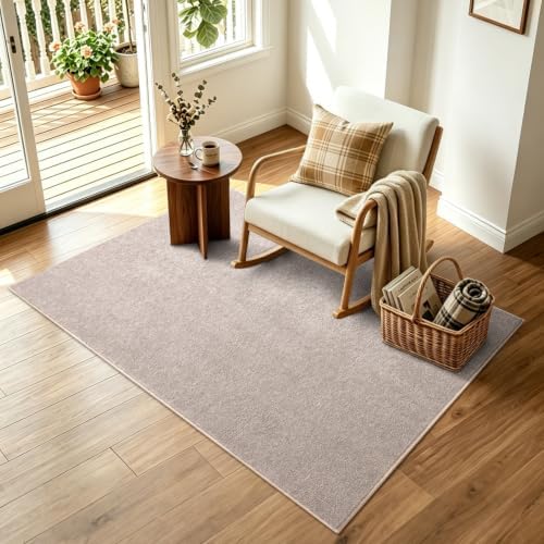 3x5 Oatmeal/White Area Rug Washable Non-Slip Soft Thin for Bedroom Kitchen - Image 3