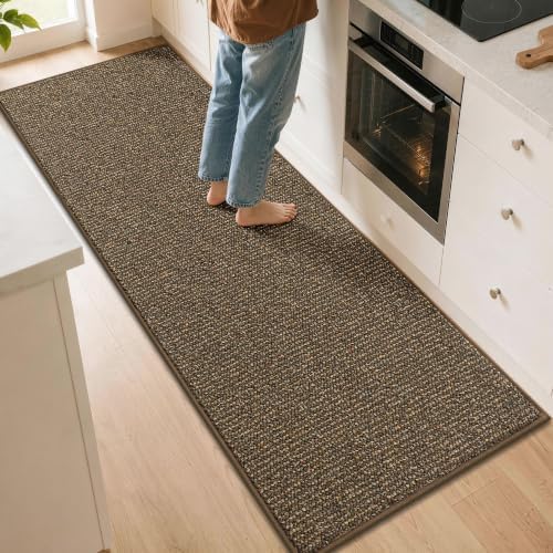 BEQHAUSE Kitchen Runner Rugs 31"x96", Kitchen Mats for Floor, Brown by BEQHAUSE