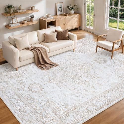 9x12 Area Rugs for Living Room Washable Beige Non-Slip Rug by Unknown