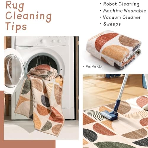 MUJOO Boho Runner Rug Washable 2x8 Area Rugs Non Slip Modern Abstract - Image 5