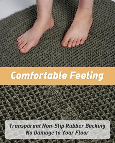 Upgraded Waffle Bath Mat Set of 2 Absorbent Bathroom Mat 17"x24" + 20"x32" - Image 4