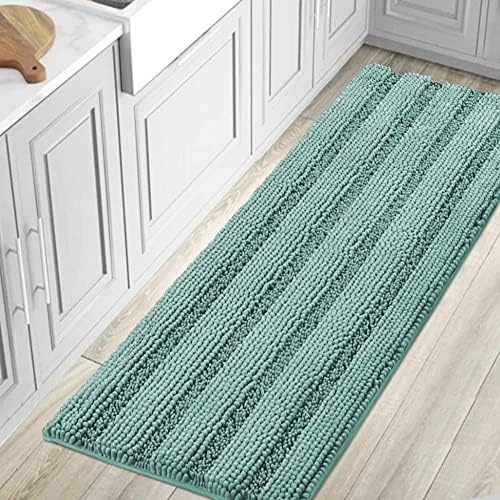 H.VERSAILTEX Bathroom Rugs Bath Mat Runner Rug Non Slip Kitchen Rug Extra Long Bath Rug Runners Oversized 59" x 20" Absorbent Washable Dry Fast Plush Area Rug for Bathroom/Bedroom - Eggshell Blue by HVERSAILTEX