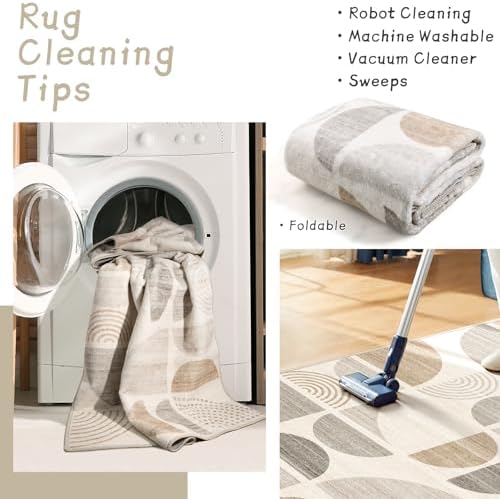MUJOO Boho Rug Washable,3x5 Area Rugs Small Non Slip Modern Abstract - Image 4