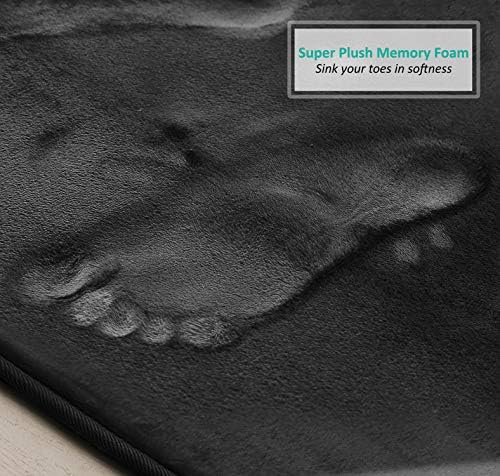Clara Clark 2 Piece Bathroom Rugs, Velvet Memory Foam Bath Mat Set, Non-Slip Bath Rugs, Machine Wash, Dries Quickly, Ultra Soft Plush Bath Mats for Bathroom, 20 x 32 + Contour, Black - Image 6
