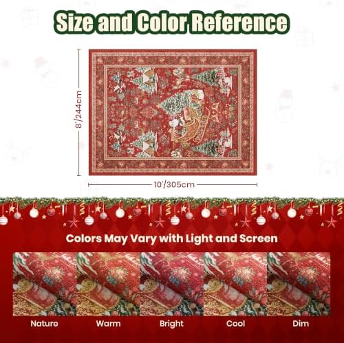 zesthome 8x10 Area Rugs, Christmas Rugs for Living Room,Washable Rug,Red - Image 2