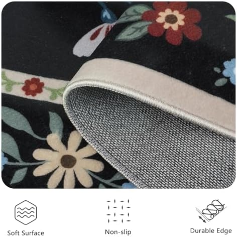 8x10 Area Rugs, Insect Ultra Soft Washable Rug Non Slip with Rubber Back, Stain Resistant Rugs for Living Room, Bedroom, Dining Room(Dark Black Butterfly) - Image 6