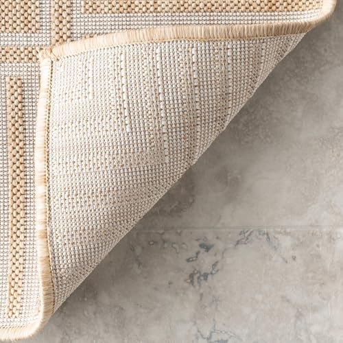 nuLOOM Asha Tan Bordered Power Loomed Indoor/Outdoor Area Rug, 10' x 12' - Image 5