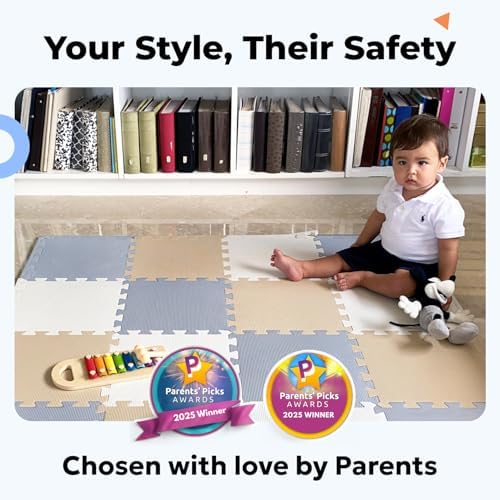 MioTetto Baby Play Mat, Soft Foam Floor Tiles for Kids. Adjustable Interlocking Foam Tiles, Fits with 50x50 Playpen Baby mat for Crawling & Development, Safe & Non-Toxic Playmat for Babies 6-12 Months - Image 6
