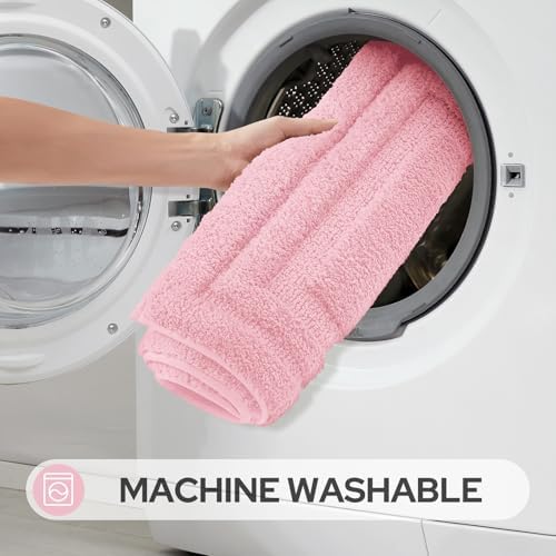 HOMEIDEAS Light Pink Bathroom Rugs Set of 3, Non Slip Bath Runners - Image 6