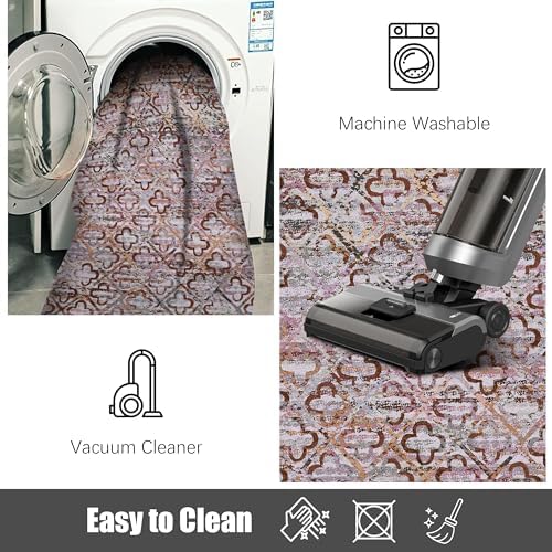 RUGSURE Washable Area Rugs, 2'6'' x 8' - 1/6 Thick - Stain & Water Resistant Non-Slip - Perfect Resistant Rug for Living Room, Bedroom, Nursery, Pet & Child Friendly, Vibrant Colors Rugs, Purple - Image 7