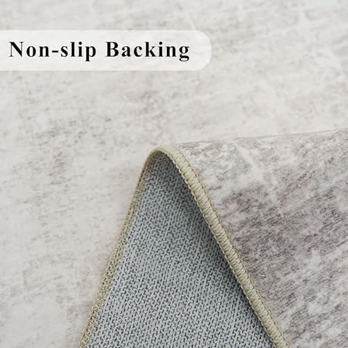 Abstract 2x10 Kitchen Rug Runners - Washable 10ft Hardwood Sink Rugs Non-Slip Hallway Entryway Area Rug Soft Floor Mat Indoor Farmhouse Carpet for Bathroom Living Room Bedroom (2 X 10,Beige/Cream) - Image 3