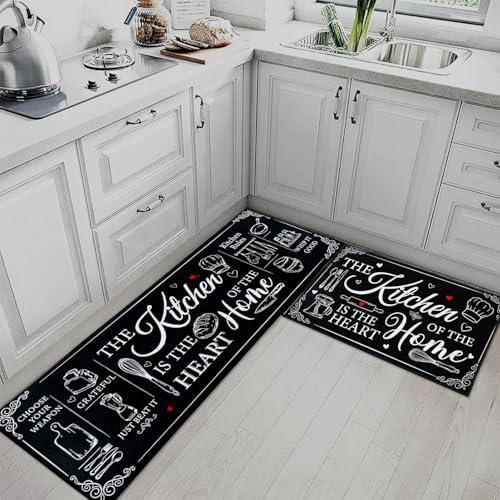 Kitchen Rugs Set of 2 Non Slip WashableFarmhouse Rustic Funny - Image 2