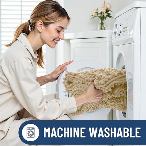 Smiry Bathroom Rugs 48X32, Extra Soft Rubber Backing Chenille Bath Mats - Image 6