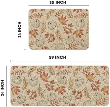 Artoid Mode Pumpkins Fall Kitchen Mats Set of 2-24x35+24x59 - Image 3