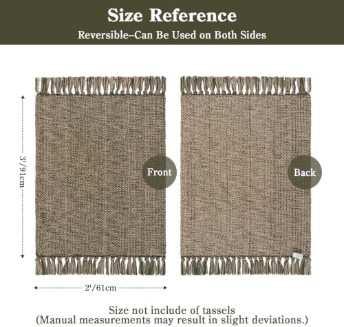 Collive Boho Bathroom Rug 2' x 3', Modern Farmhouse Rugs for Entryway - Image 2
