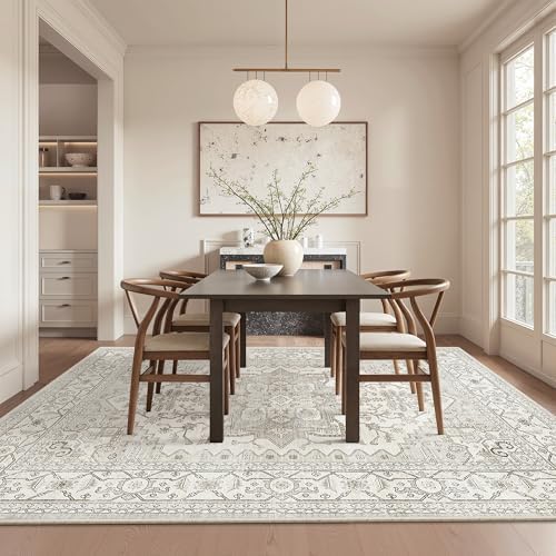 befbee Machine Washable Area Rug 5x8, Neutral Beige Carpet for Living Room - Image 7