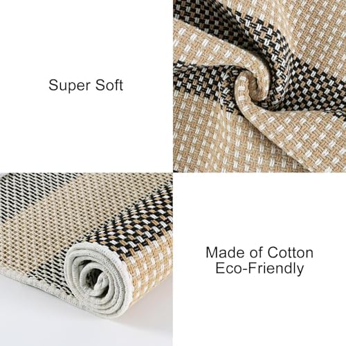 OJIA Tan Washable Outdoor Rugs 3'x5' Front Door Mat Fall Porch Rug Decor - Image 6