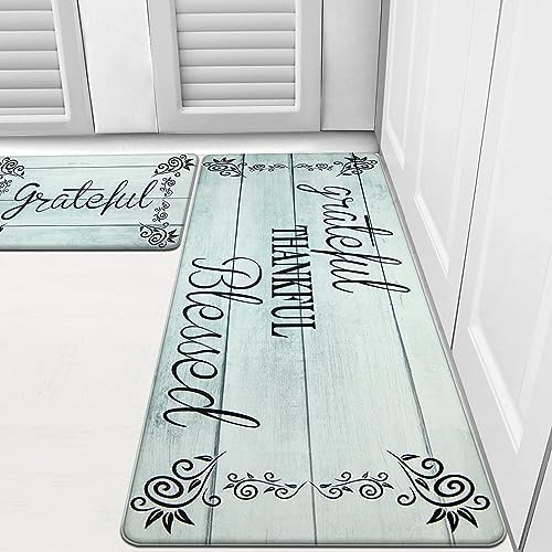 HEBE Anti Fatigue Kitchen Mat Set of 2, Cushioned Kitchen Mats for Floor by HEBE