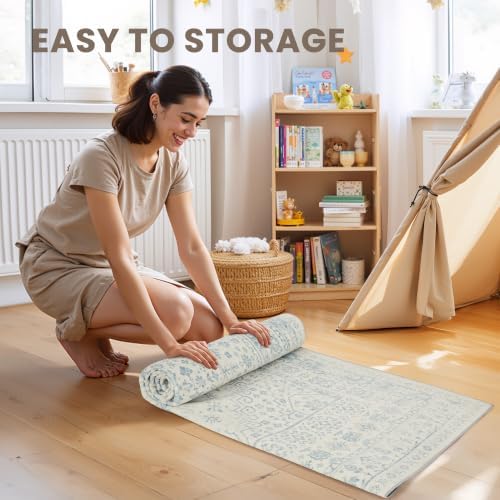 zesthome 5x7 Area Rugs for Living Room,Large Washable Rug,Blue - Image 7