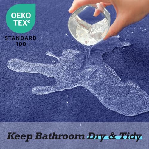 HUXMEYSON Bathroom Rugs Sets 2 Piece, Non-Slip & Quick Dry Bath Mat Set, Ultra Soft Velvet Bath Rugs for Bathroom, Toilet and Shower Floor, Royal Blue - Image 5