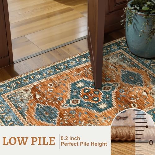 Tangsoo Oriental 2x3 Washable Rugs for Entryway, Non Slip Small Area Rug - Image 3