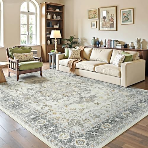 Lofus 6x9 Taupe Grey Rugs for Bedroom Living Room, Vintage Boho Carpet - Image 2