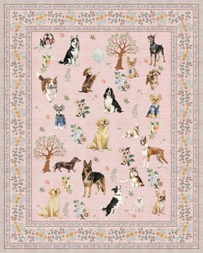 Pink Area Rug 9x12 for Living Room Bedroom by WelcometoBabovid