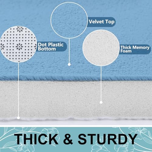 Smiry Memory Foam Bath Mat 24x16, Extra Soft and Absorbent Bathroom Rugs - Image 3