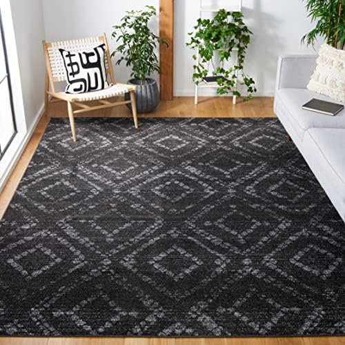 SAFAVIEH Adirondack Collection Area Rug - 10' x 14', Dark Grey & Grey, Modern Diamond Distressed Design, Non-Shedding & Easy Care, Ideal for High Traffic Areas in Living Room, Bedroom (ADR131F) by Unknown