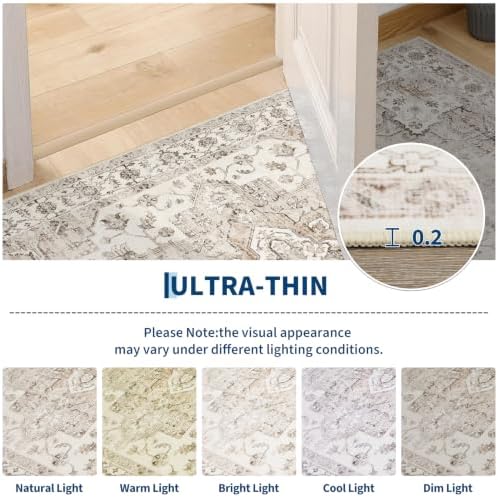 Garvee 10x13 Living Room Rug Large Vintage Boho Beige Washable Area Rug - Image 5