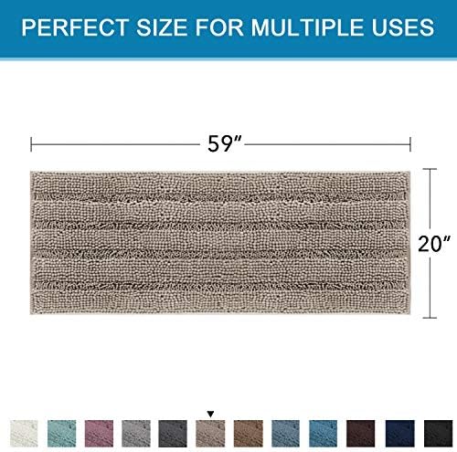 H.VERSAILTEX Bathroom Rugs Bath Mat Runner Rug Non Slip Kitchen Rug Extra Long Bath Rug Runners Oversized 59" x 20" Absorbent Washable Dry Fast Plush Area Rug for Bathroom/Bedroom - Taupe - Image 2