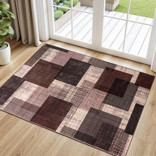 Washable 2x3 Entryway Rug, Throw Rugs with Rubber Backing, Purple by Ailyei