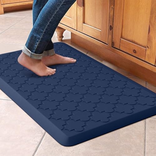 WISELIFE Kitchen Mat, Cushioned Anti Fatigue Floor Mat, 17.3"x28" Blue by WiseLife