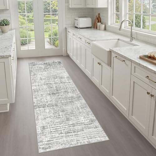 LOONGRUG Runner Rug 2x6 Machine Washable Non-Slip Kitchen Neutral Rug Grey by LOONGRUG