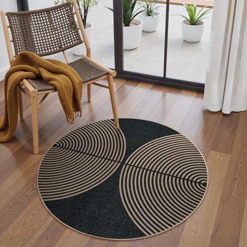Lahome Rainbow Small Round Rug, 3ft Circular Indoor Outdoor Entryway Rug by Lahome